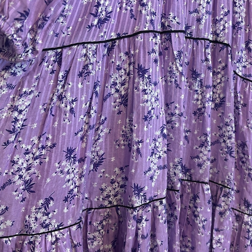 Ulla Johnson Joan Purple Floral Tiered Midi Dress Size 2 - Picture 7 of 10